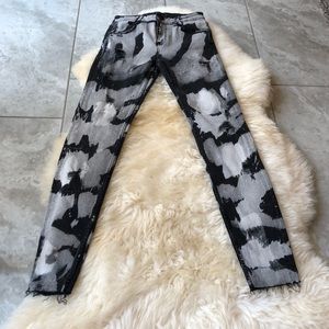 Zara ripped bleached jeans